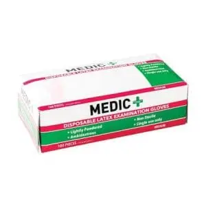 MEDIC GLOVES LATEX EXAM PWD 100 MED