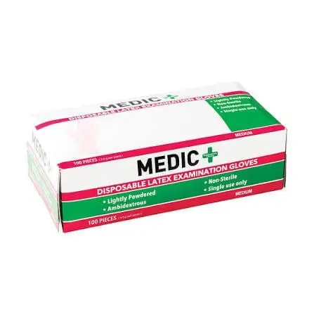 MEDIC GLOVES LATEX EXAM PWD 100 MED