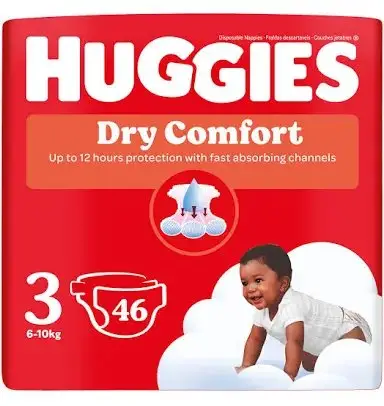 HUGGIES DRY COMF 3 VP 46