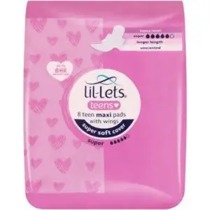 LIL-LETS TEEN MAXI PADS SUPER 8