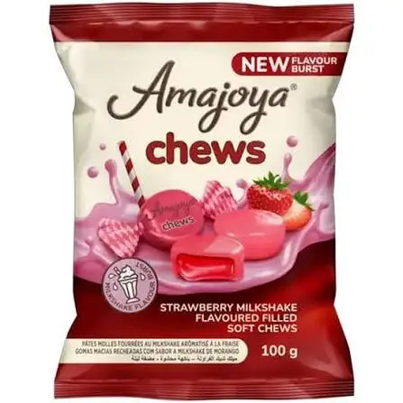 AMAJOYA TOFEE CHEWS 100G STRAWBERRY