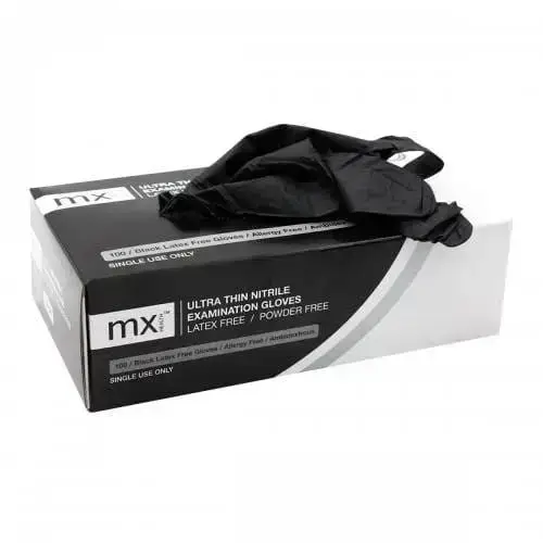 MX GLOVES NITR P/F BLACK SML